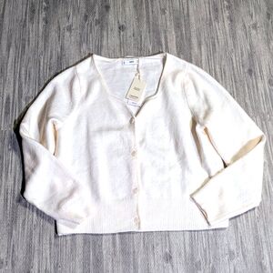 NWT Women's MNG by Mango Soft Cardigan Winter White Recycled Polyester | Sz XXL‎